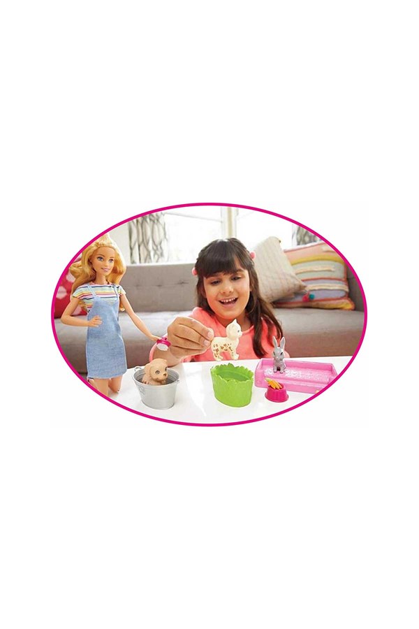 Barbie ve Hayvanları Banyo Eğlencesinde Oyun Seti oyuncağı